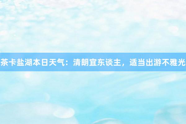 茶卡盐湖本日天气：清朗宜东谈主，适当出游不雅光